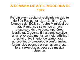 a semana de arte moderna de 1922