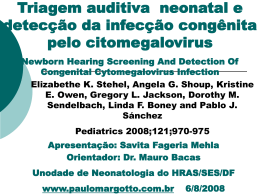 Triagem auditiva neonatal e detecção da infecção congênita pelo