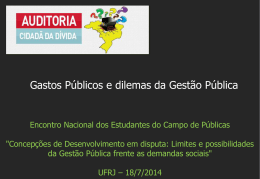 “Gastos Públicos e dilemas da Gestão Pública” – Rodrigo Avila