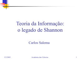 Teoria da Informação: o legado de Shannon