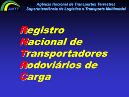 Registro nacional de transportadores rodoviários de carga