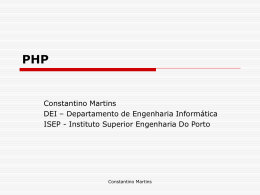 Introdução à Linguagem PHP - Departamento de Engenharia