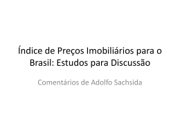 Índice de Preços Imobiliários para o Brasil: Estudos para Discussão