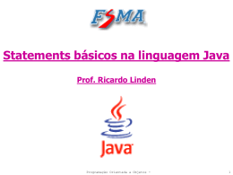 Statements básicos na linguagem Java