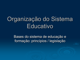 Bases do sistema de educação e de formação