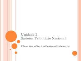 Unidade 3 - Sistema Tributário Nacional