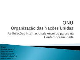 ONU Organização das Nações Unidas