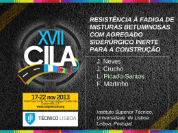 resist&ecirc;ncia &agrave; fadiga de misturas betuminosas com agregado