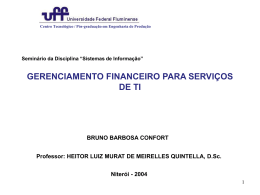 GERENCIAMENTO FINANCEIRO PARA SERVI&Ccedil;OS DE TI
