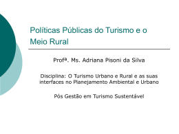 Pol&iacute;ticas P&uacute;blicas do Turismo na Quest&atilde;o Ambiental do