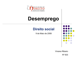 Desemprego - Faculdade de Direito da UNL