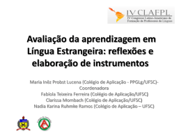 CLAFPL - Avaliação da Aprendizagem em Línguas Estrangeiras