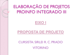 ELABORAÇÃO DE PROJETOS PROINFO INTEGRADO III