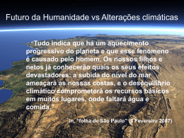 Futuro da Humanidade vs Alterações climáticas