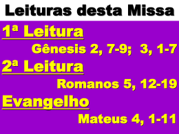 1&ordm; Domingo da Quaresma