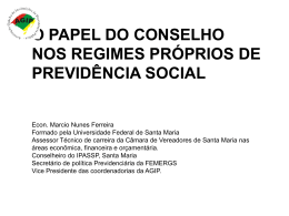 o papel do conselho nos regimes pr&oacute;prios de previd&ecirc;ncia