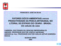 Fatores S&oacute;cio Ambientais versus Produtividade da
