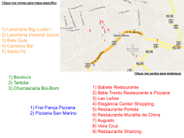mapa dos restaurantes, bares e lancherias no centro