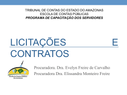 licita&ccedil;&otilde;es e contratos - Tribunal de Contas do Estado do Amazonas