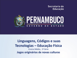 JOGOS ELETR&Ocirc;NICOS - Governo do Estado de Pernambuco