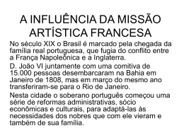A INFLUÊNCIA DA MISSÃO ARTÍSTICA FRANCESA