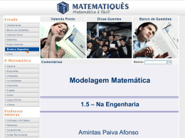 A Modelagem Matem&aacute;tica na Engenharia