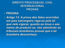 direito processual civil internacional provas
