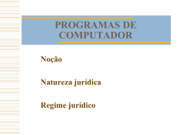 PROGRAMAS DE COMPUTADOR - Faculdade de Direito da UNL