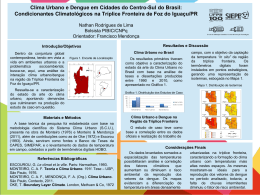Clima Urbano e Dengue em Cidades do Centro-Sul do