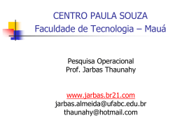 CENTRO PAULA SOUZA Faculdade de Tecnologia – Mauá