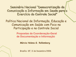 Semin&aacute;rio Nacional de Comunica&ccedil;&atilde;o e Informa&ccedil;&atilde;o em Sa&uacute;de