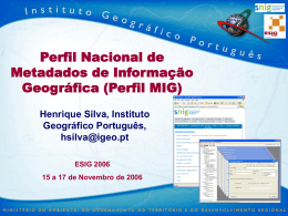 Perfil nacional de metadados de informação geográfica