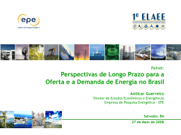 Perspectivas de oferta e demanda de energia no Brasil no