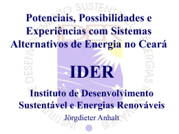 Energia Renovável Aplicações no Estado do Ceará - B-REED