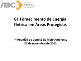 GT Fornecimento de Energia Elétrica em Áreas Protegidas