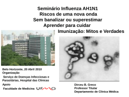 INFLUENZA A (H1N1) Surto América do Norte Risco de Pandemia