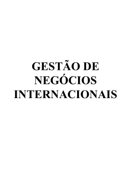 GESTÃO DE NEGÓCIOS INTERNACIONAIS