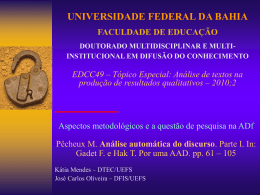 AULA_DMMDC_2010_2 - Universidade Federal da Bahia