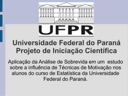 Universidade Federal do Paraná Projeto de Iniciação Científica