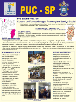 Cursos de Fonoaudiologia, Psicologia e Serviço Social - PUC-SP