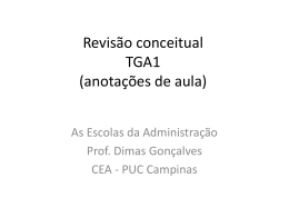 Revisão conceitual TGA1 - PUC