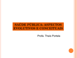 saúde pública: aspectos evolutivos e conceituais