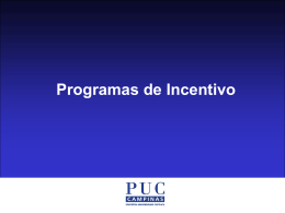 Programas de Incentivo Programas de Incentivo
