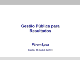 Gest&atilde;o P&uacute;blica para Resultados