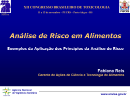 Exemplos da Aplica&ccedil;&atilde;o dos Princ&iacute;pios da An&aacute;lise de Risco