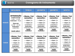 Modelo de cronograma de treinamento