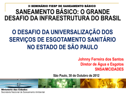 II SEMIN&Aacute;RIO FIESP DE SANEAMENTO B&Aacute;SICO