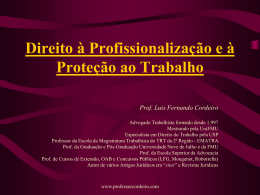 Direito à profissionalização e à proteção ao trabalho