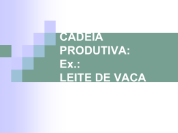 CADEIA PRODUTIVA: LEITE DE VACA
