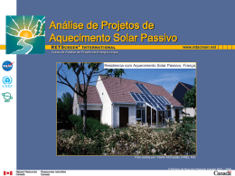 Análise de Projetos de Aquecimento Solar Passivo
